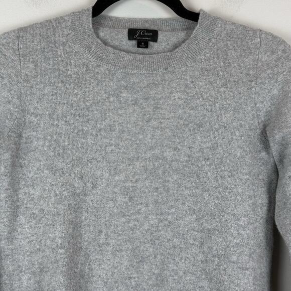 J.Crew 100% Cashmere Sweater Womens Small Gray Classic Crewneck Quiet Luxury - Picture 2 of 6